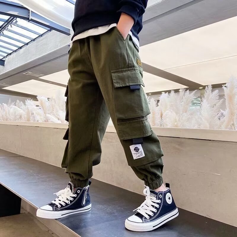 Children's Teens Autumn Clothing Trousers Overalls Boy Children's Pants