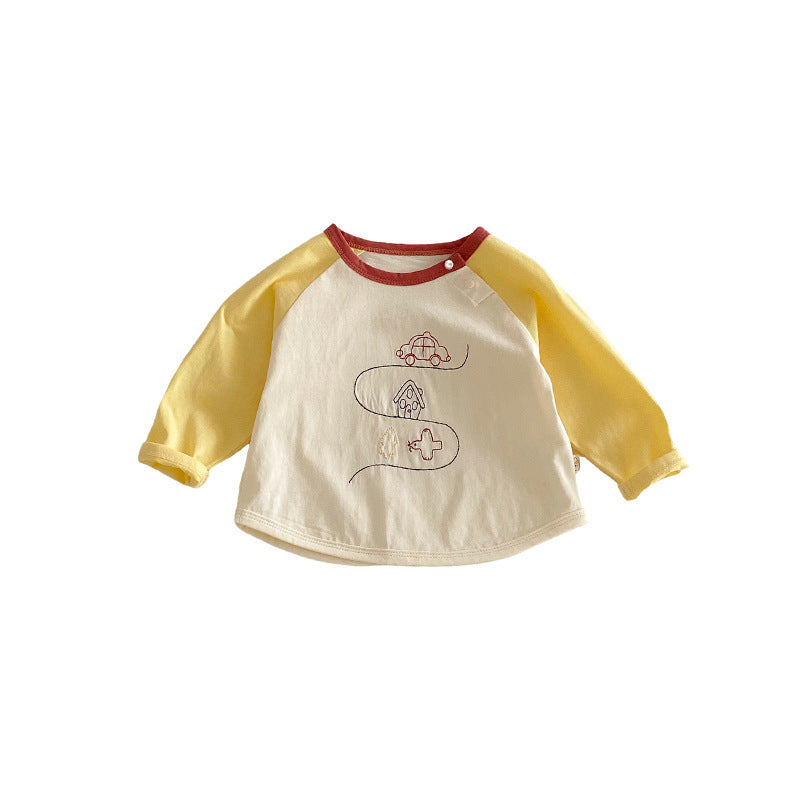 Children's Cartoon Suspender Spring Boys Fashionable Korean Style Embroidered Slacks Children's Pants