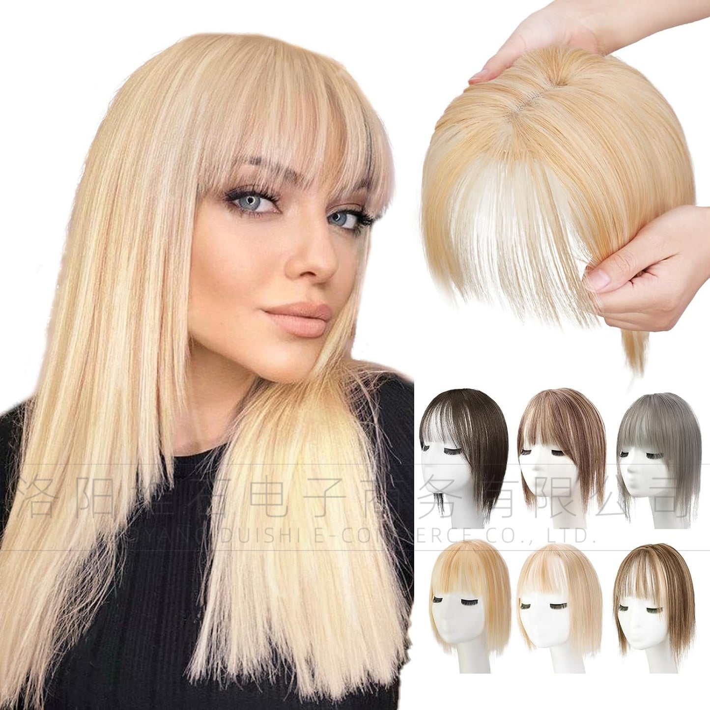 Women's Natural Lightweight Breathable Cover Gray Hair Invisible Seamless Fluffy Artificial Wig