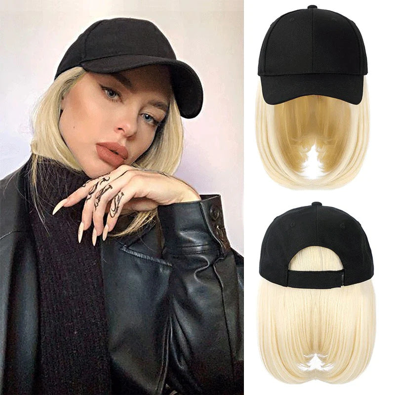 Ladies Hooded Personality Chemical Fiber Head Wig Short Straight Hair
