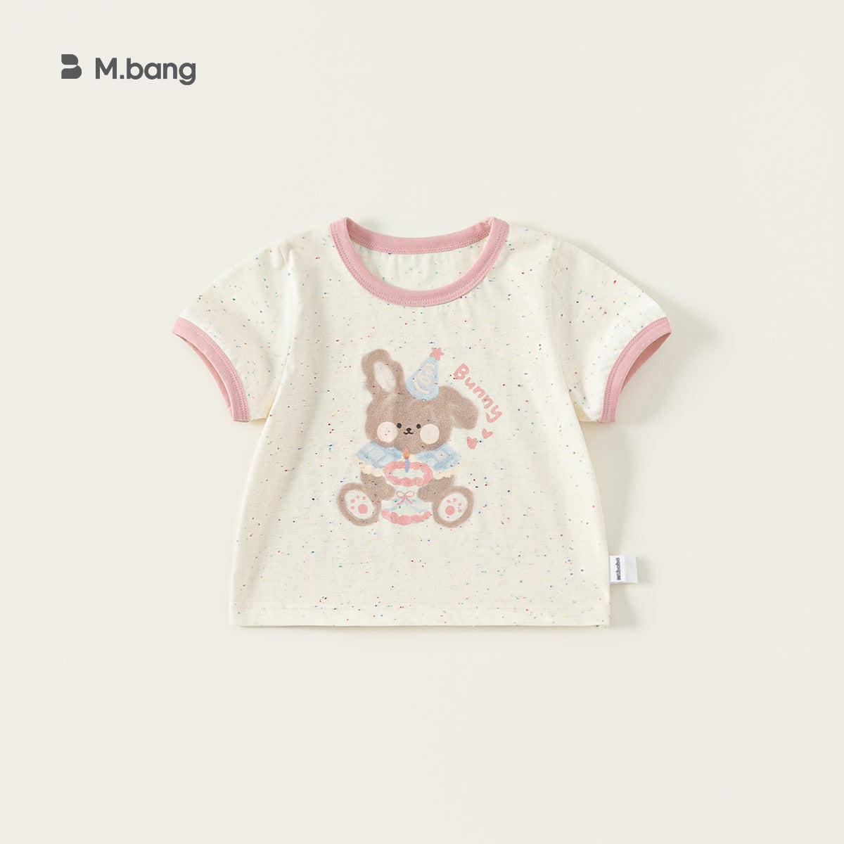 Children's Color Top Inner Wear Cute Bunny Printed Short Children's T-shirt