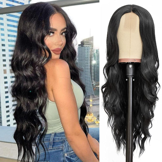 Women's Mid-length Curly Hair Big Wave Fiber Wig Long Curls