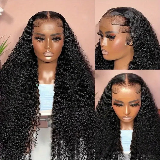 Women's Front Lace Mid-length Small Curly Hair Fluffy Natural Fashion Wig Long Curls
