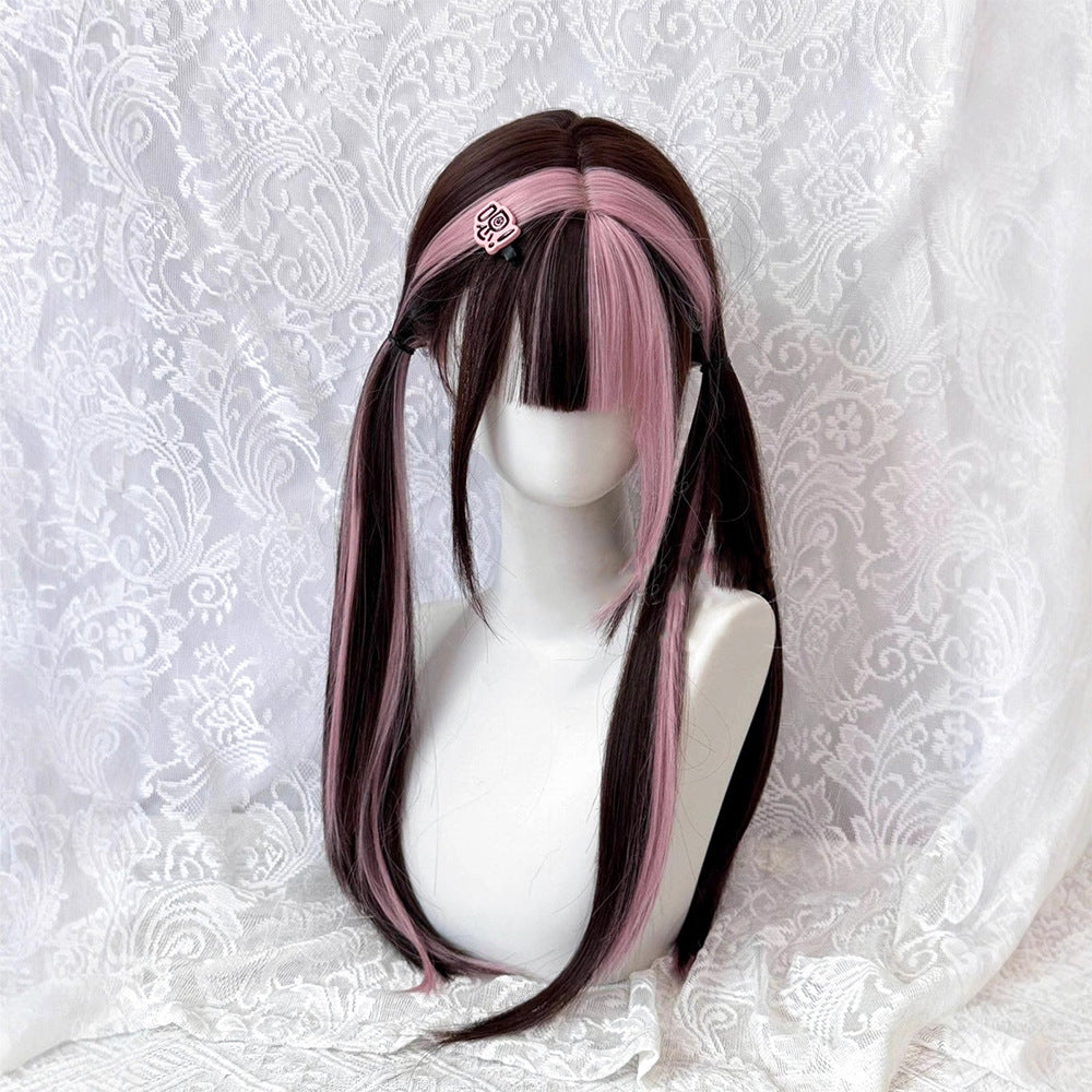 Long Curly Hair Rainbow Gradient Natural Simulation Big Wave Atmosphere Cos Wig