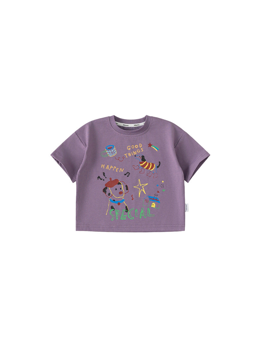Children's Clothing Summer Dog Iti Top Loose Versatile Children's T-shirt