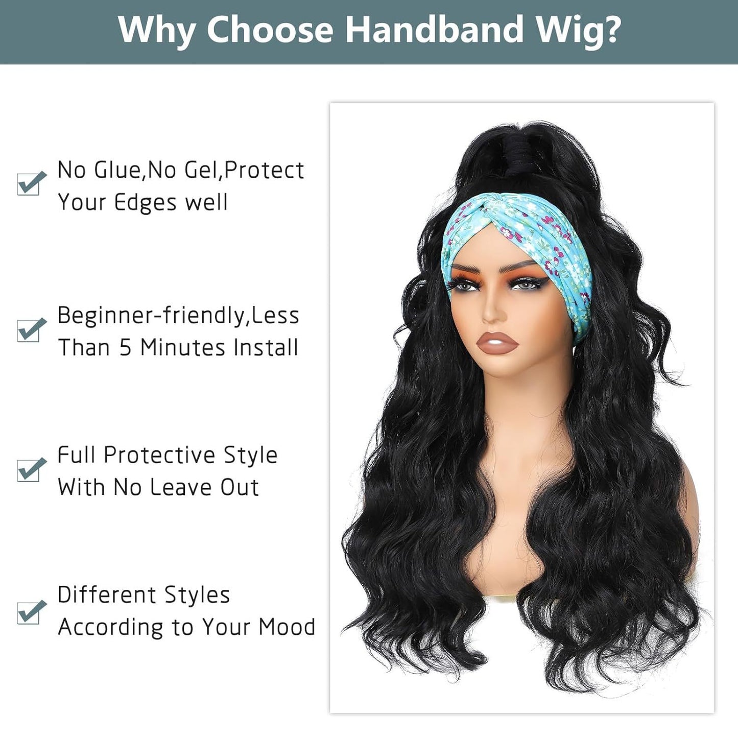 Women's African Ice Ribbon Black Big Wave Curly Hair Wig Long Curls