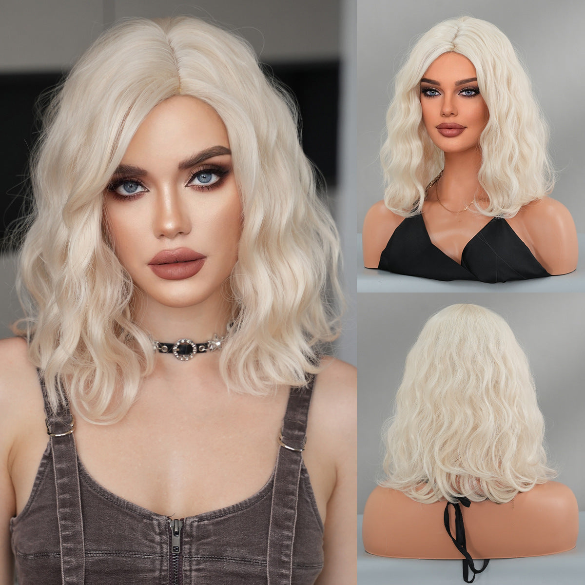 Women's Medium Long Partial Style Chemical Fiber Wig Short Curly Hair