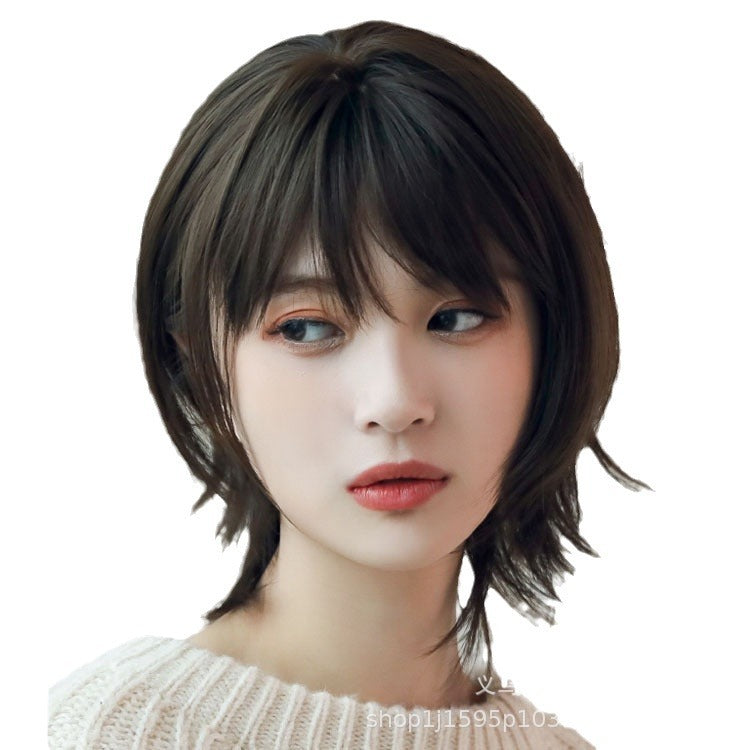 Women's Fashion Handsome Neutral Fiber Head Cover Little Wig Short Curly Hair