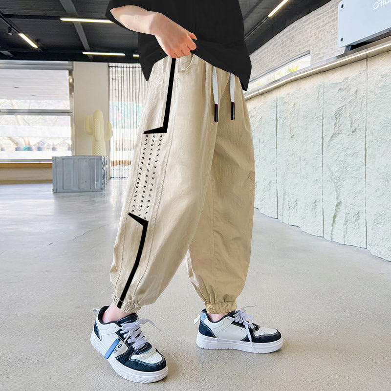 Children's Trousers Thin Casual Sportswear Middle Big Korean Children's Pants