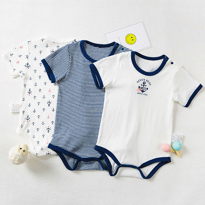 Children's Pieces 2 Packs Starting From Jumpsuit Short Sleeve Born Triangle Jumpsuit, Climbing Suit