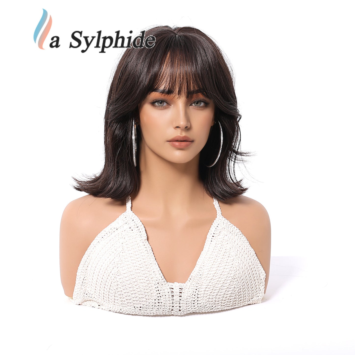 Seamless Artificial Outer Roll Full Top Mid-length Wig Short Curly Hair