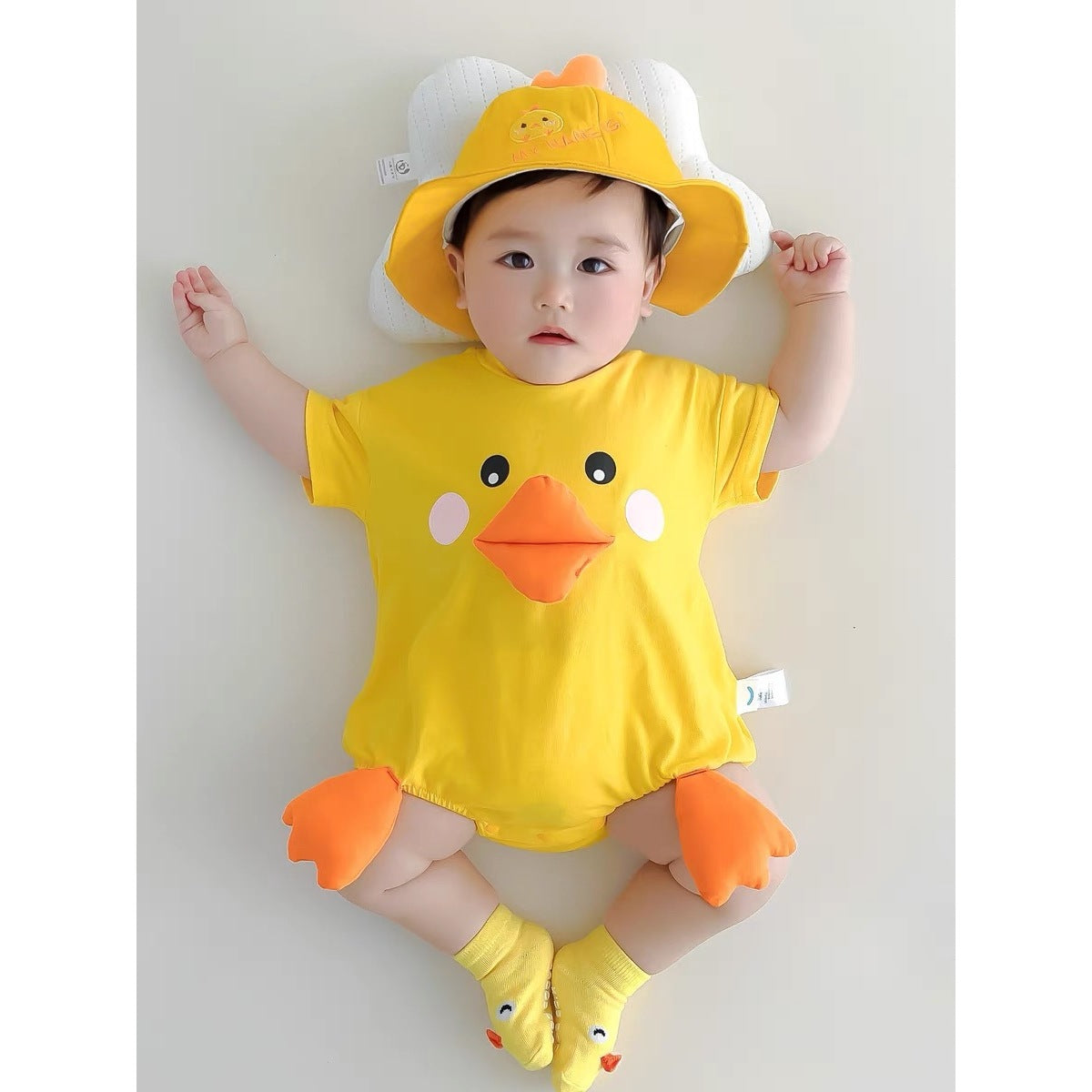 Women's & Men's Small Yellow Duck Clothes Thin Triangle Jumpsuit, Climbing Suit