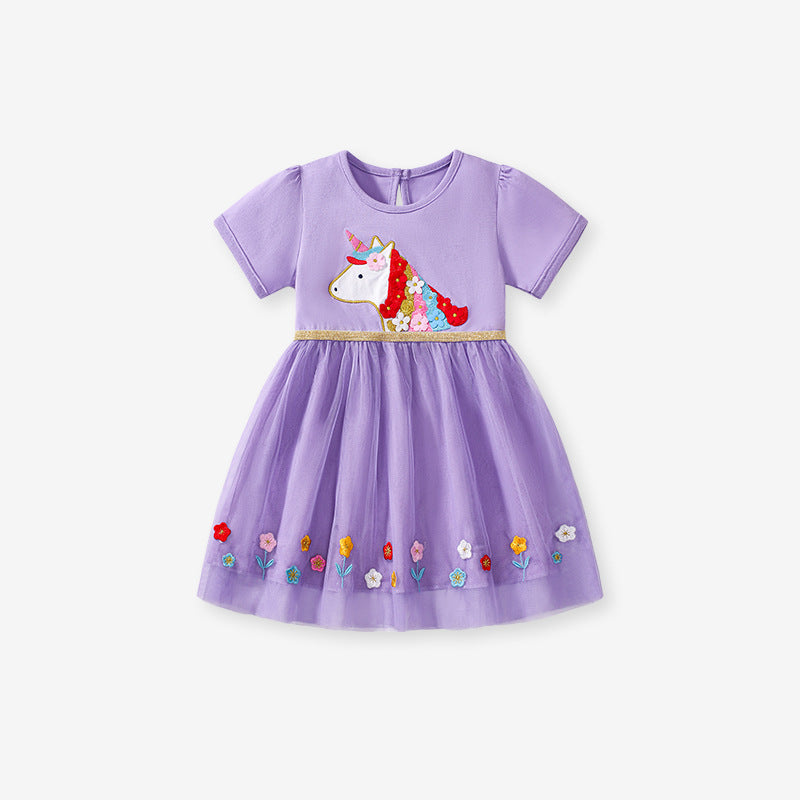 Children's Princess Summer Short-sleeved Cute Pure Cotton Children's Dress