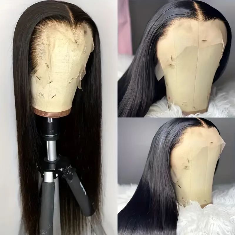 Women's Hair Mid-length Full Front Lace Chemical Fiber Head Long Straight Wig