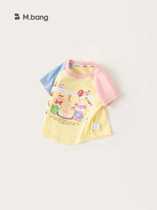 Children's Thin Summer Top Raglan Sleeves Cartoon Children's T-shirt