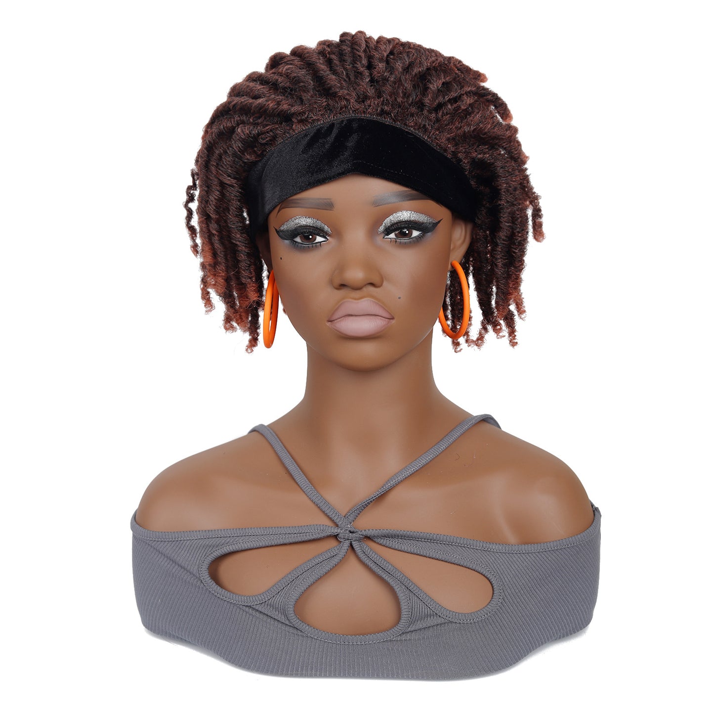 Women's Explosion Head Cover African Tube Qu Hollow Curler Wig Short Curly Hair