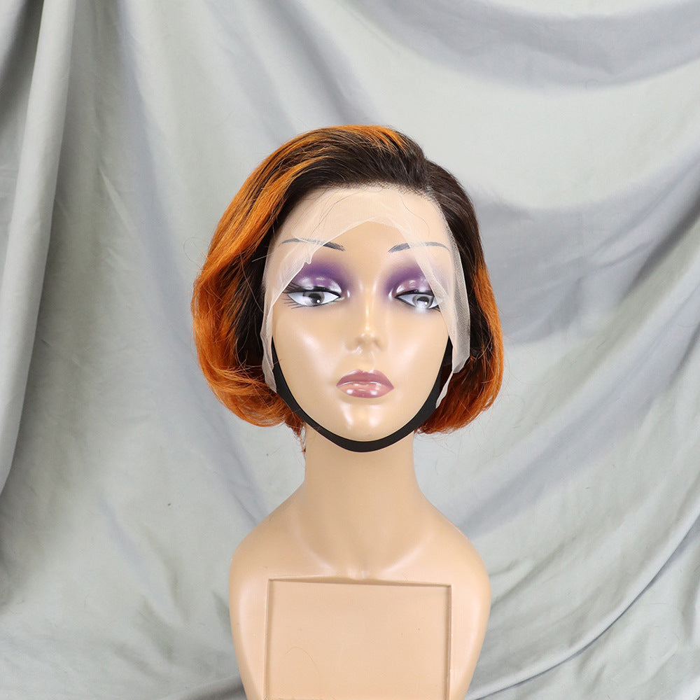 Frontal Pixie Bob Human Color Lace Real Hair Wig