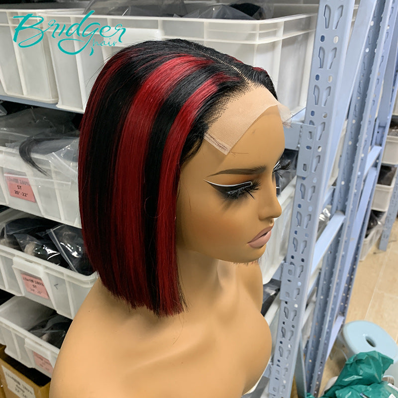 Sdd Bone Straight Bob Color Human Real Hair Wig