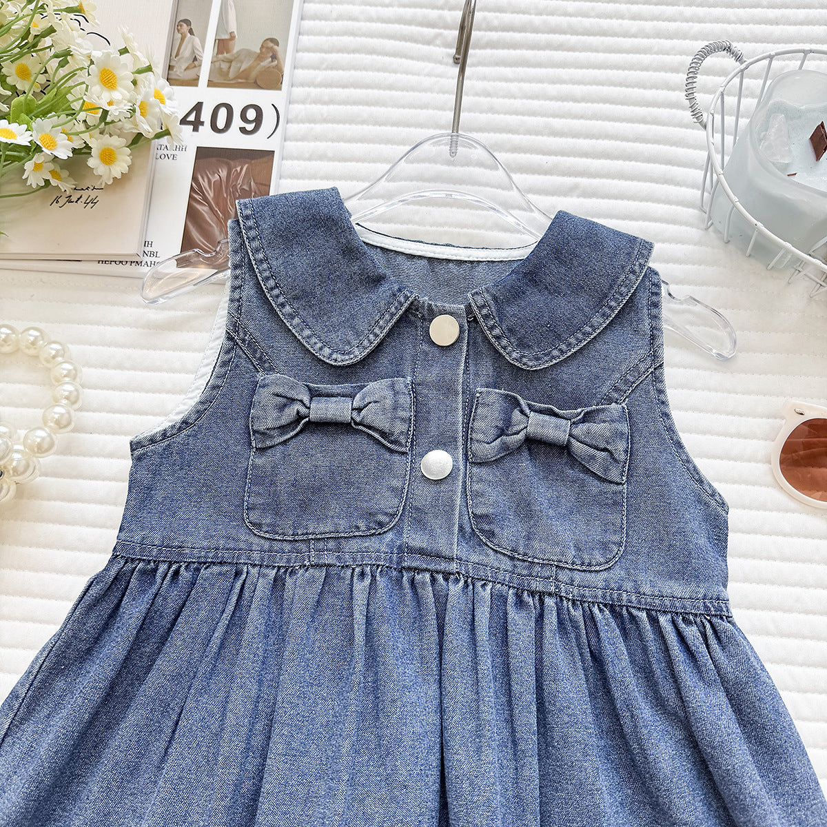 Children's Summer Korean Style Thin Denim Fashionable Stylish Children's Dress