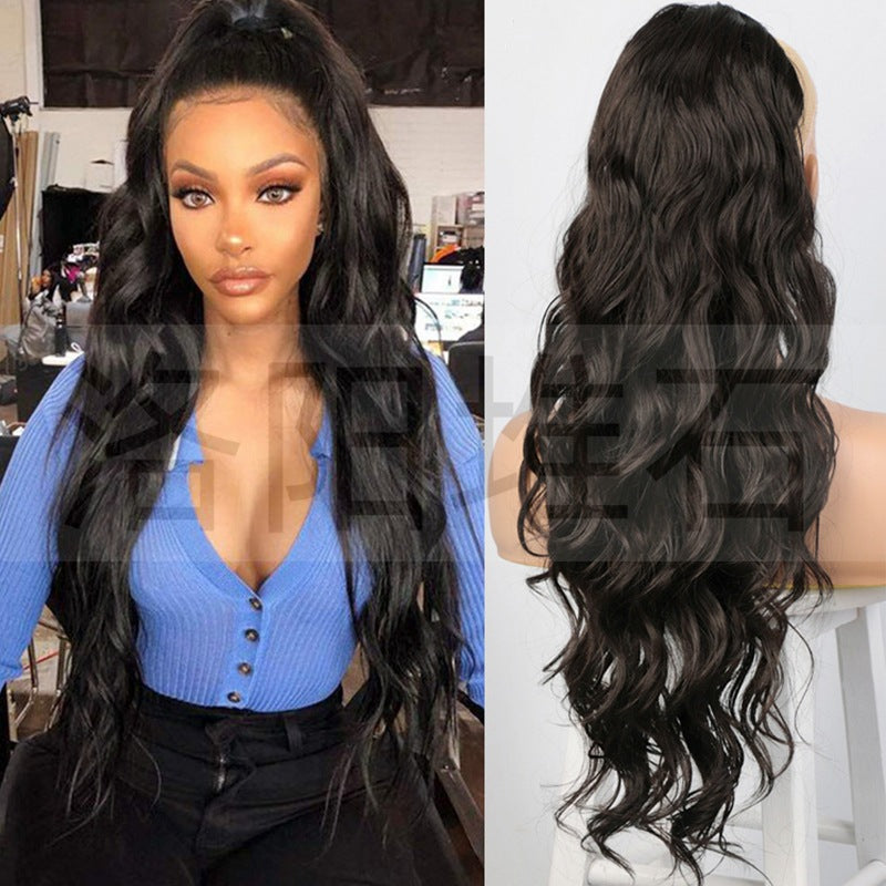 Women's Fiber Drawstring Hair Extension Big Wave Chemical Wig Ponytail