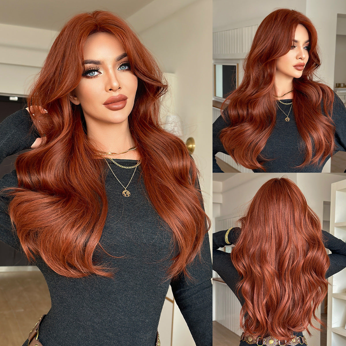 Hair Big Wave Fluffy Lifelike Daily Wig Long Curls