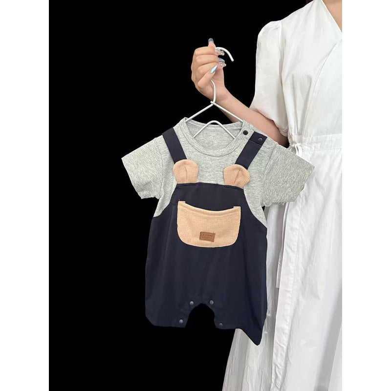 Summer Jumpsuit Clothes For Babies Thin Korean Casual Infant Fake Jumpsuit, Climbing Suit