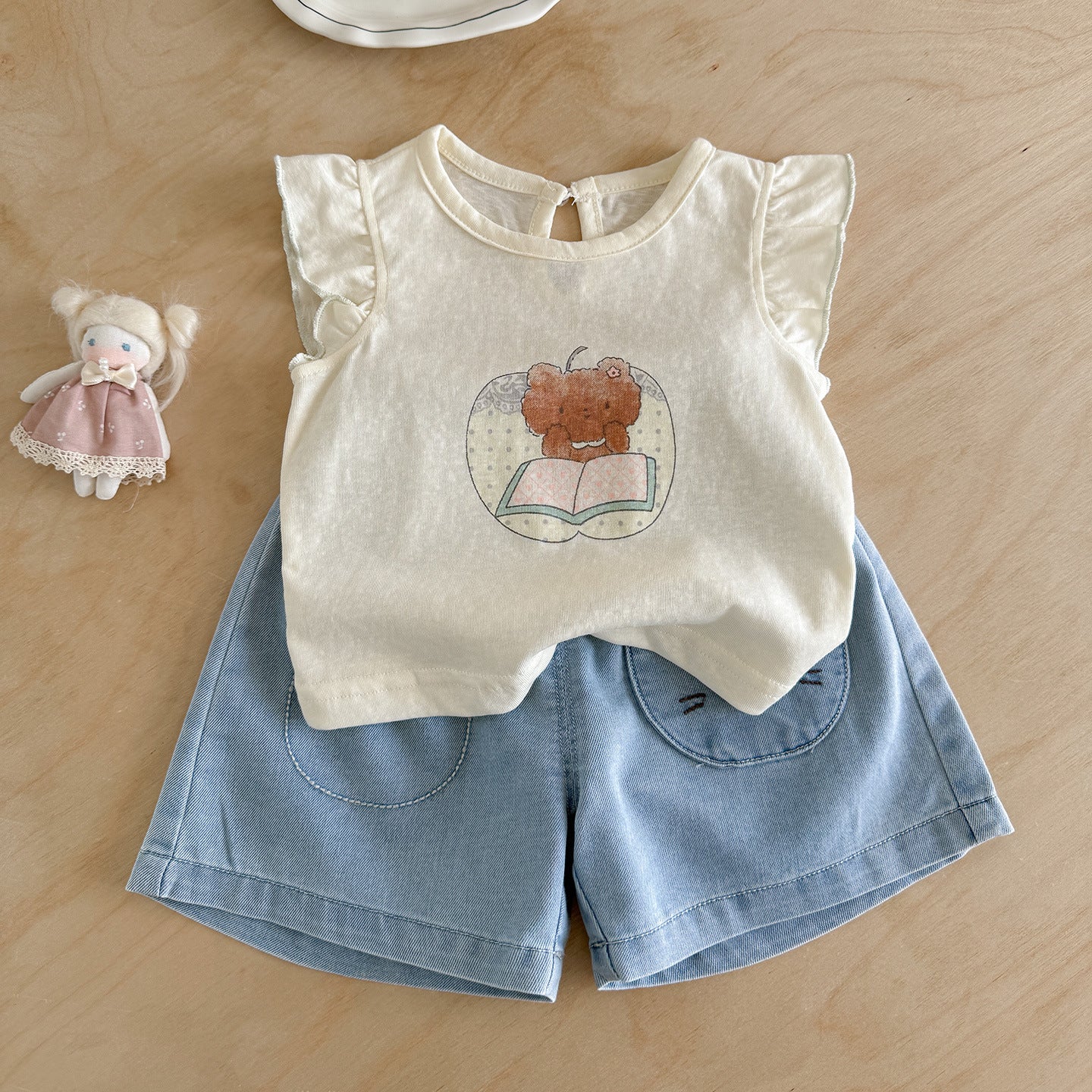 Western Style Infant Flying Sleeve Vest Thin Children's Suit