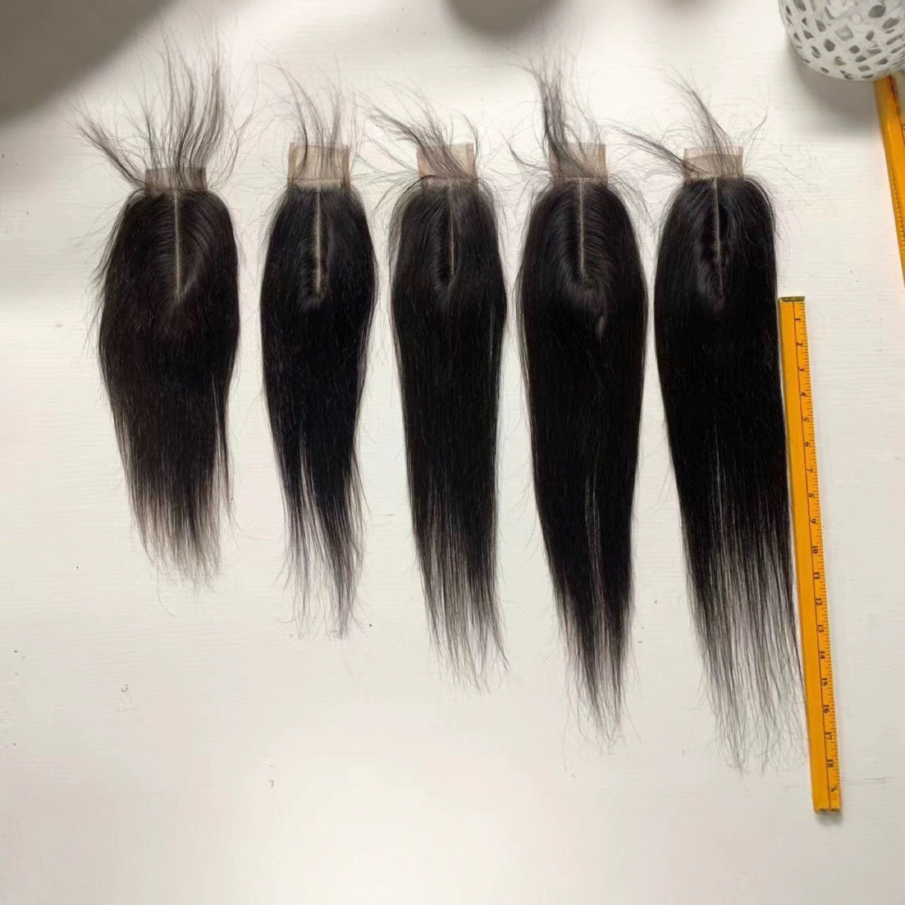 Lace Hair Piece Real Human Hand-woven Bag Long Straight Wig