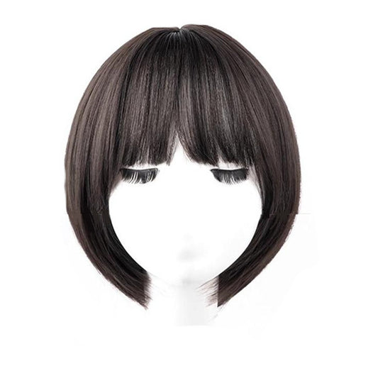 Women's Real Human Daily Natural Wave Head Cover Wig Short Straight Hair