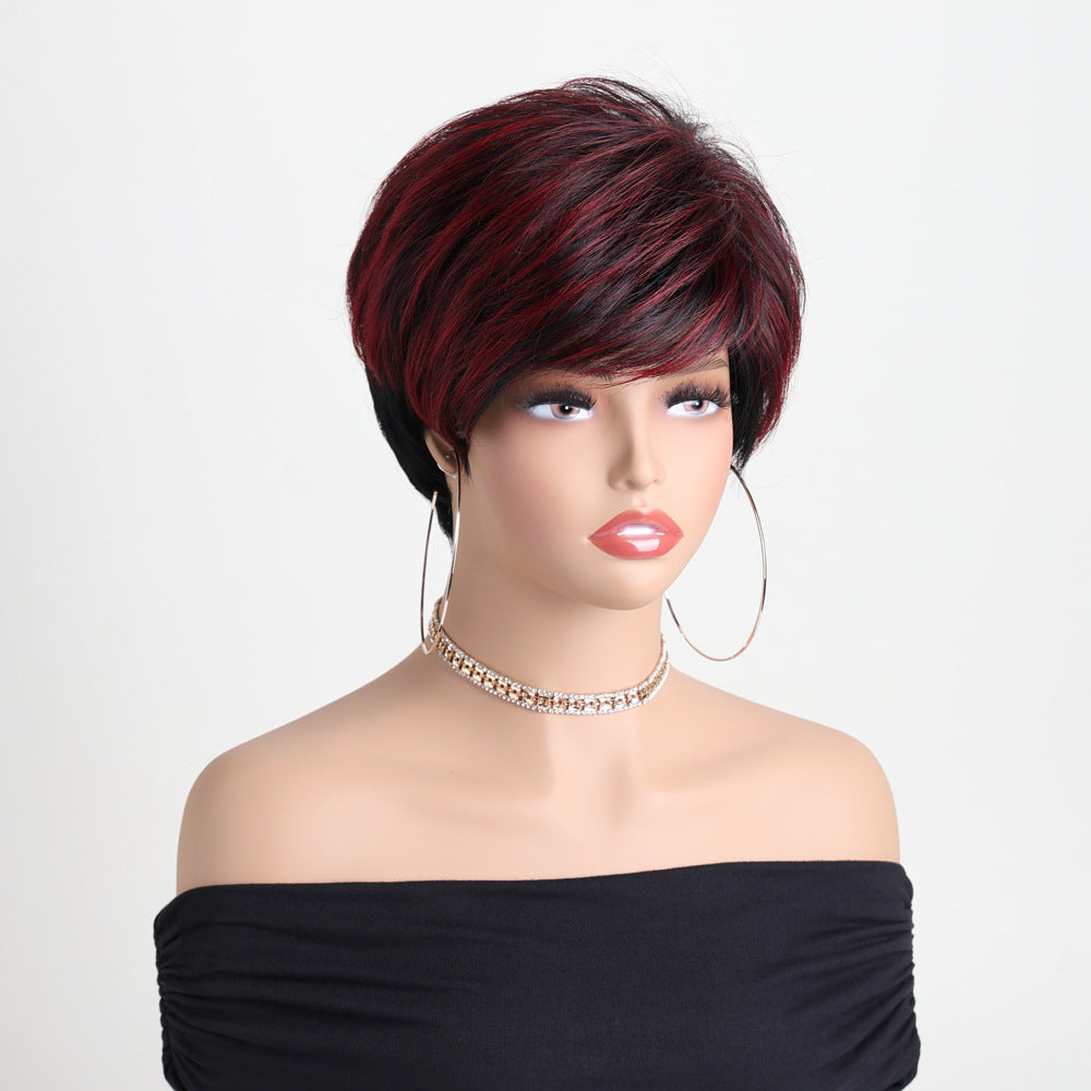Women's Fashion Side Bangs Synthetic Wigs Fiber Wig Short Curly Hair