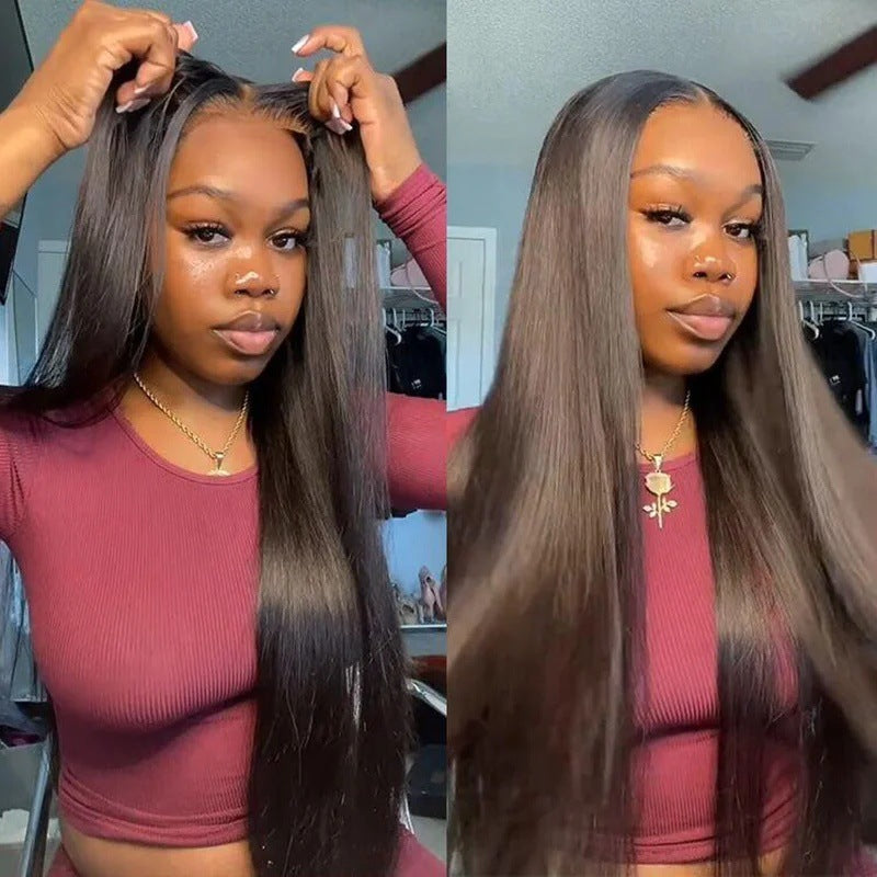 Durable Lace Long Straight Original Human Real Hair Wig