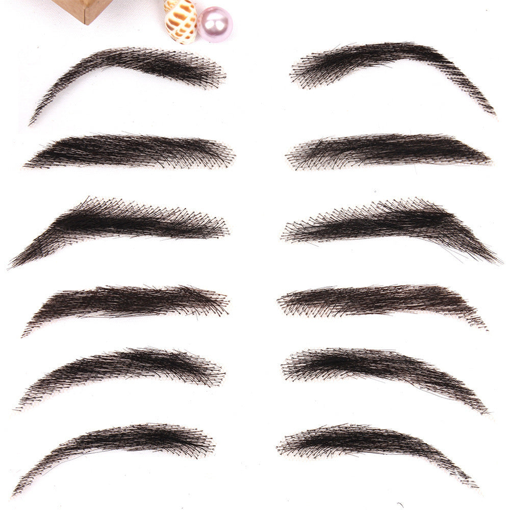 Human Simulation Fake Eyebrows Hand Woven Lace Invisible Natural Real Hair Wig