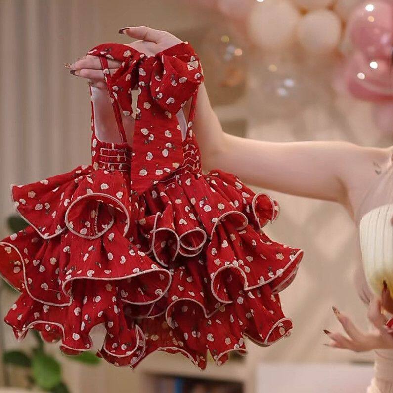 Summer Pettiskirt Fashion Strap Dress Princess Floral Children's Suit