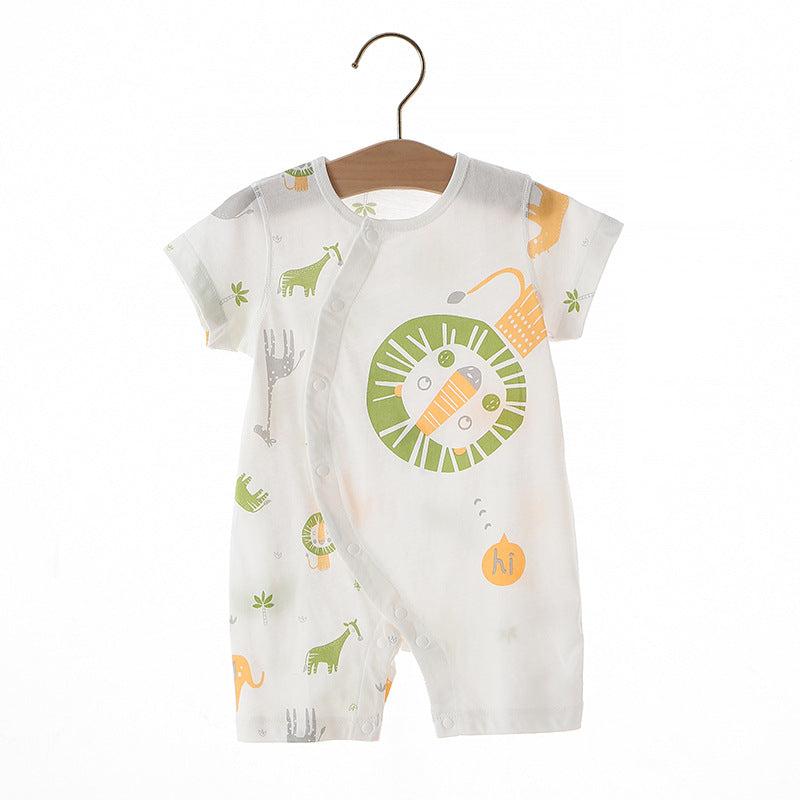 Thin Class Pure Cotton Boneless Short-sleeved Clothes Male Female Jumpsuit, Climbing Suit