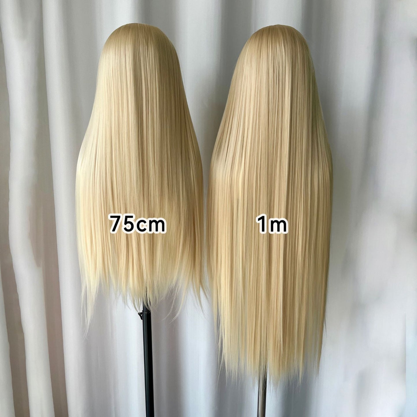 Universal Golden Large Area Hand Crochet Forehead Lace Female Natural Long Straight Wig