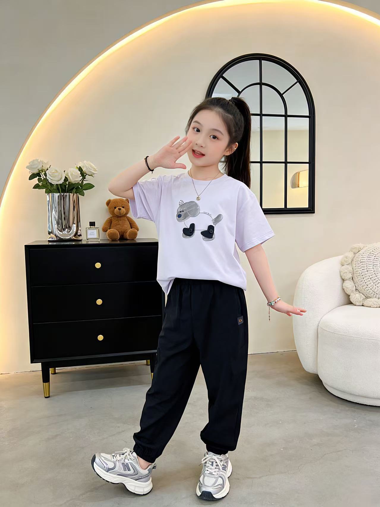Boys Summer Short Sleeve Middle Big Cartoon Round Neck Half Children's T-shirt