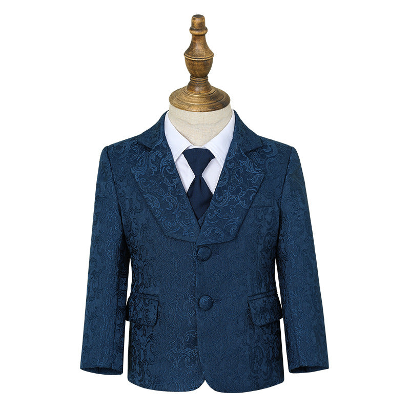 Children's Jacquard Flower One Year Old Celebration Dress Host Costume For Children's Suit