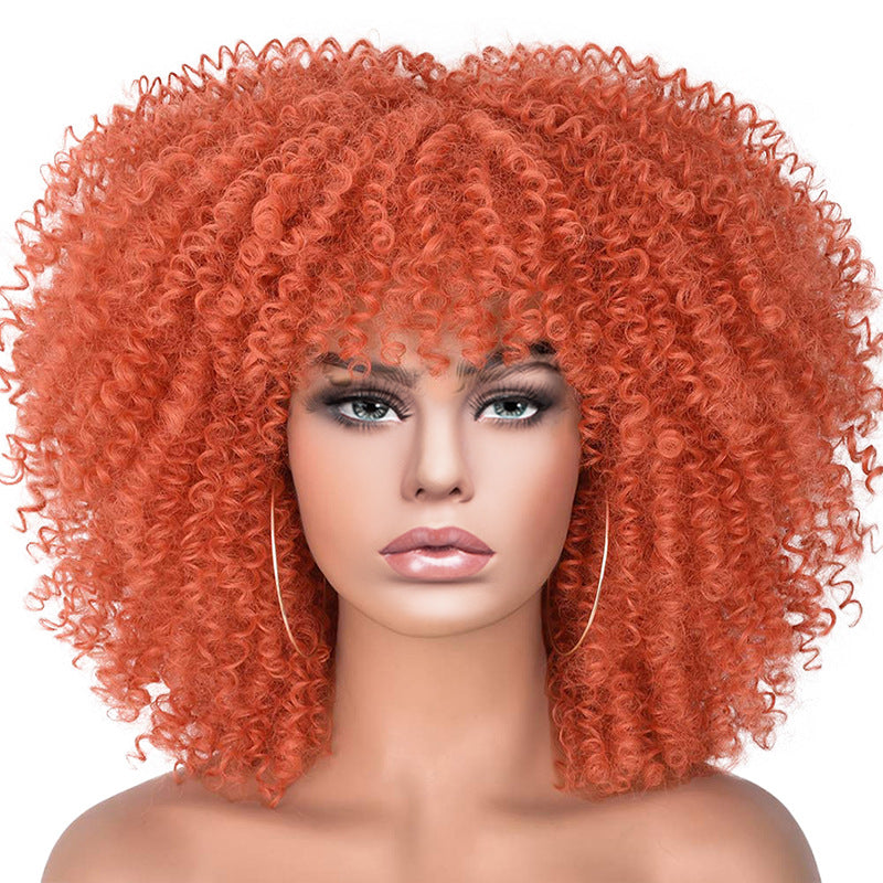 African Small Afro Rose Net Synthetic Wig Short Curly Hair