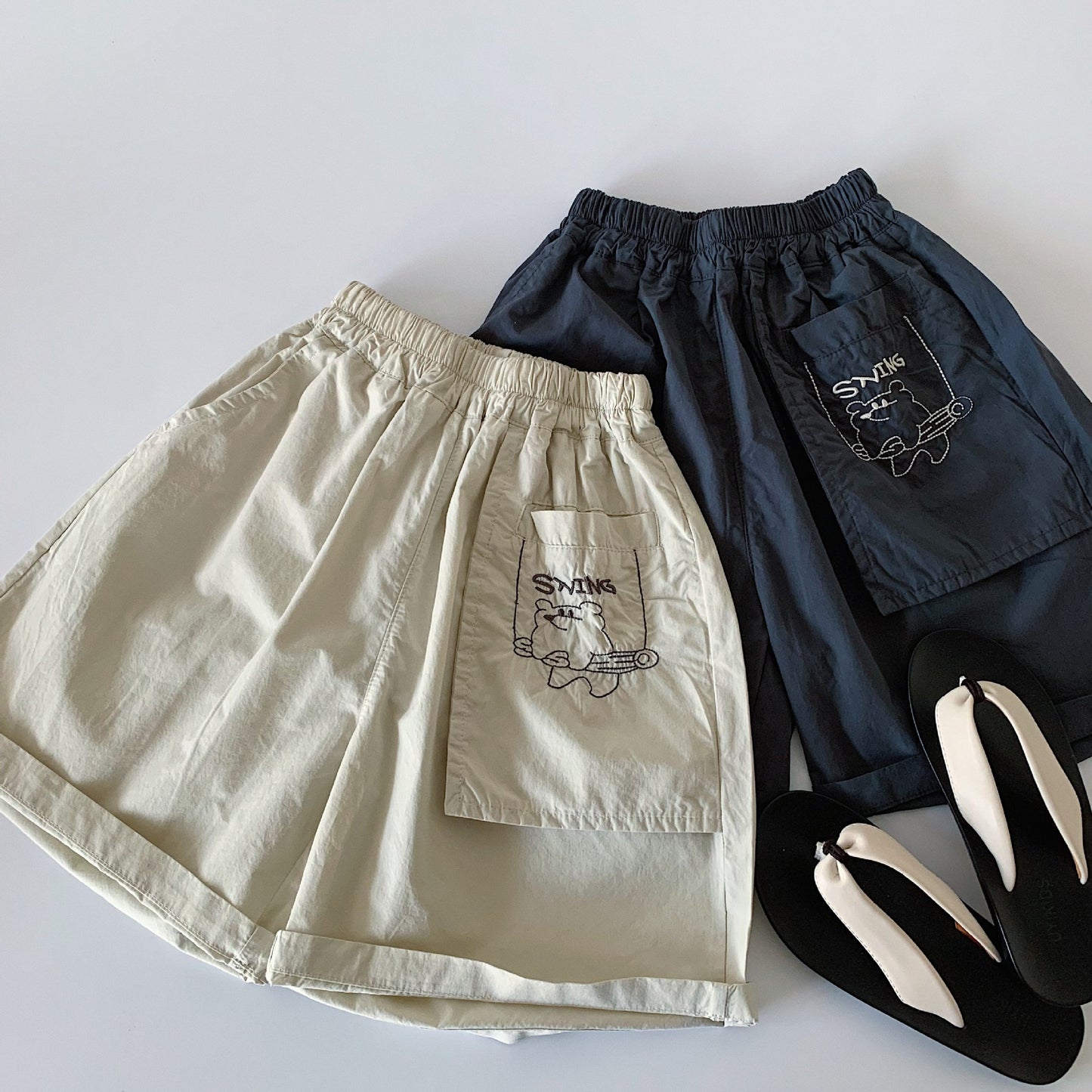 Children's Korean Style Boys Pocket Bear Middle Children's Pants