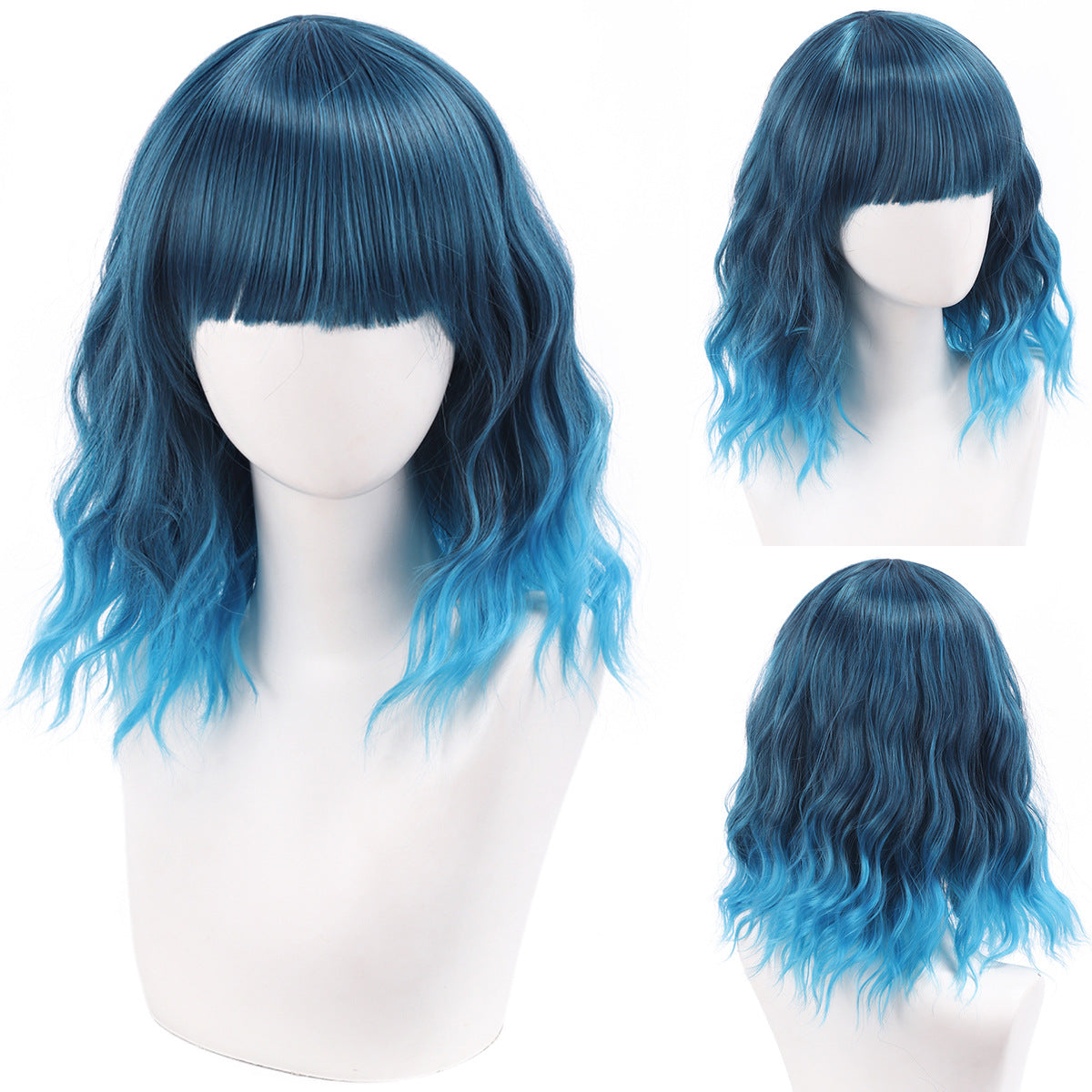 Versatile Comfortable Fringe Festival Water Ripple Wig Short Curly Hair