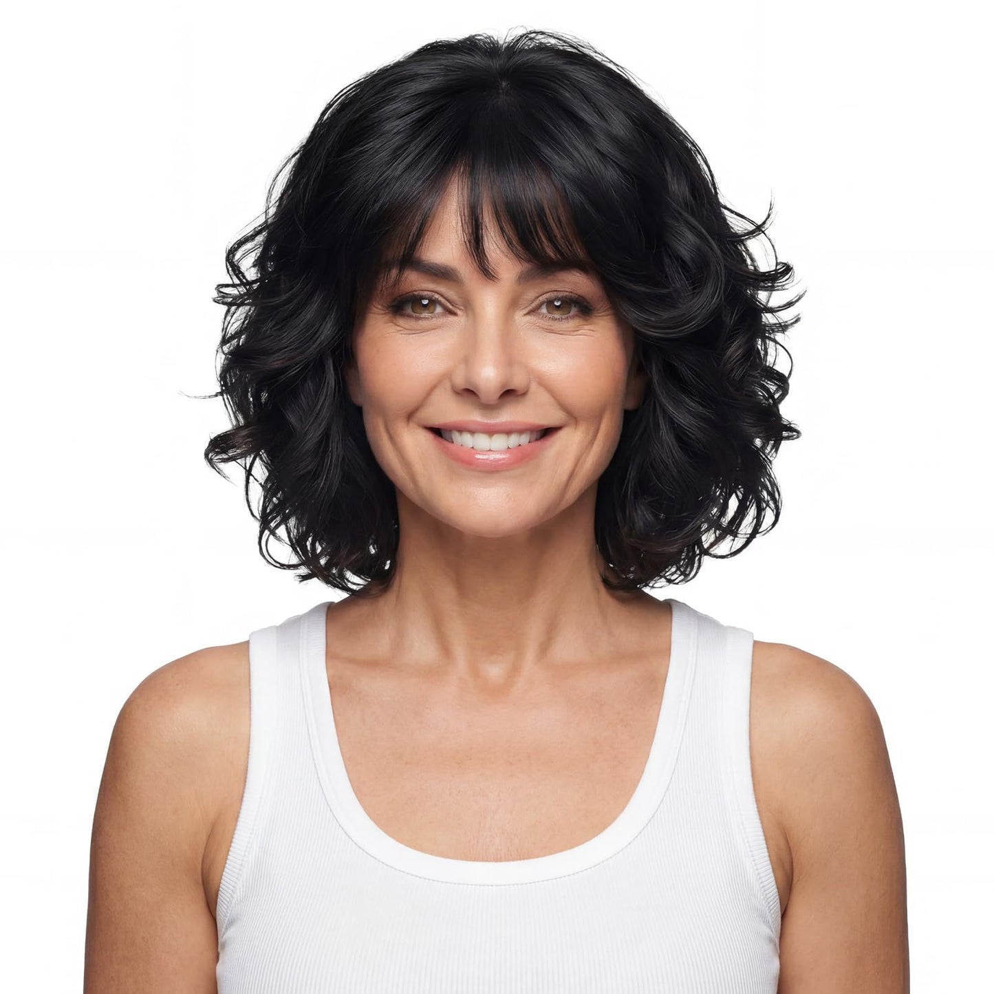 Classy Women's Fashion Black Synthetic Wigs Wig Short Curly Hair