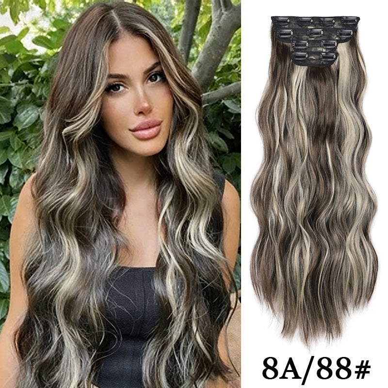 Hairpiece Clip Hair Extension Card Invisible Wig Long Curls