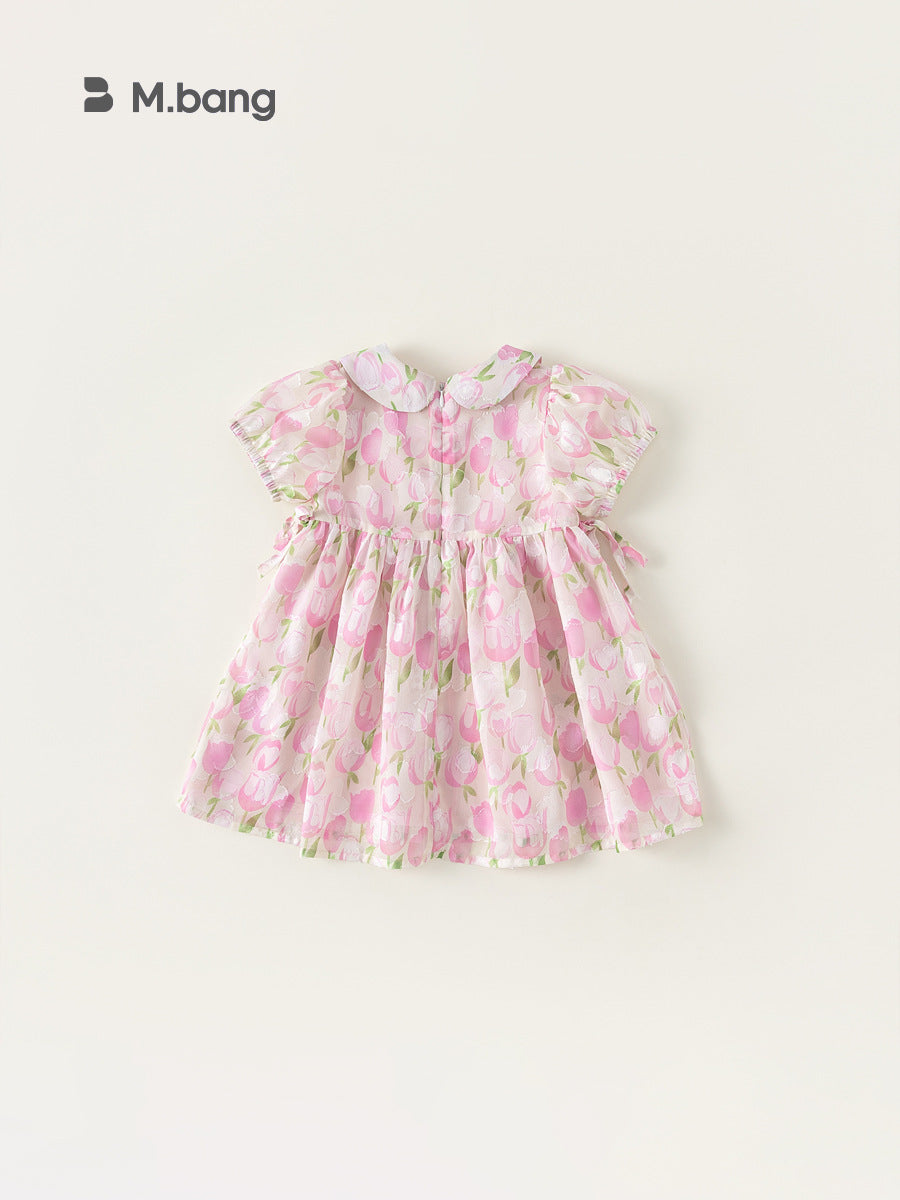 Children's Clothing Princess Summer Pink Floral Little Children's Dress