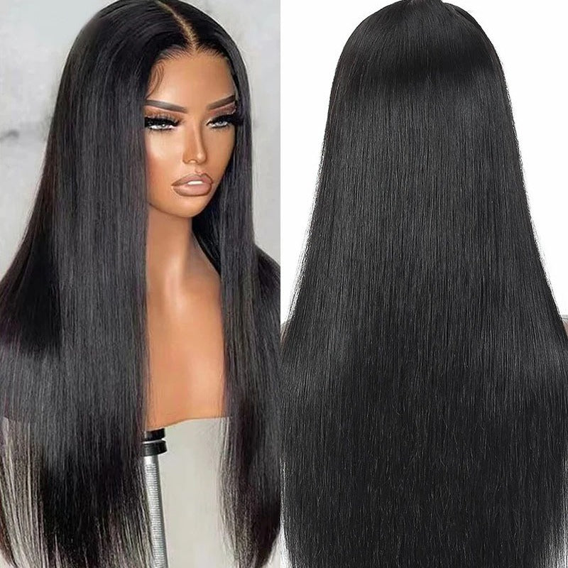 Elegant Slouchy Cool Brazilian Human Straight Real Hair Wig