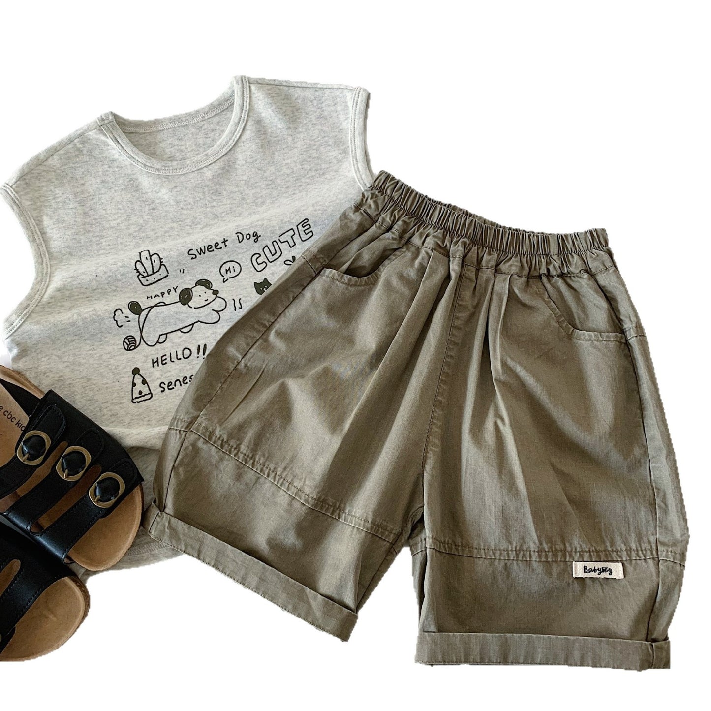 Children's Summer Stitching Calibration Middle Trendy Shorts Children's Pants