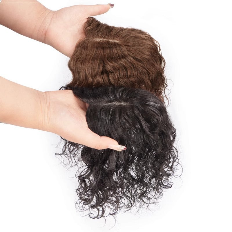 Head Hair Supplementing Piece Cover Gray Growth Real Human Curly Wig