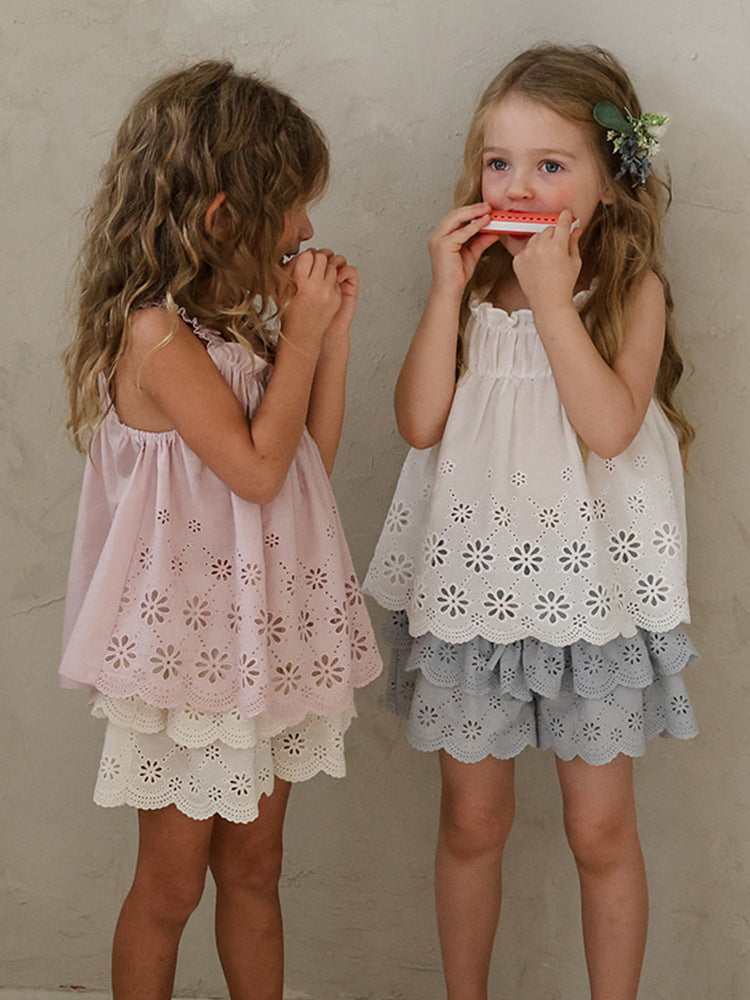 Strawberry Shan Western Style Hollow Embroidered Children's Shirt