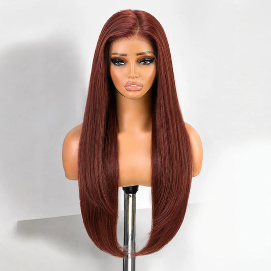 Full Top Chemical Fiber Hair Front Long Straight Wig
