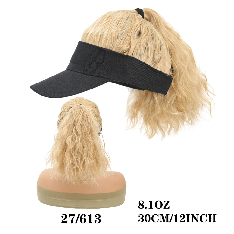 One Female Visor Peaked Cap Corn Curler High Ponytail Other Wig