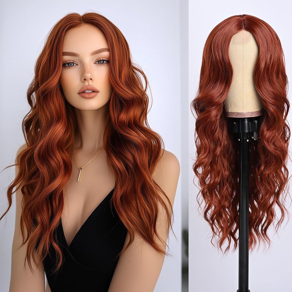 Female Golden Forehead Lace Medium Big Wave Wig Long Curls